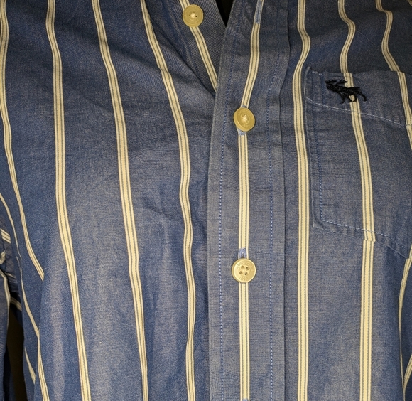 Abercrombie Blue and White Striped Button-Down | Vintage Y2K - Picture 5 of 8